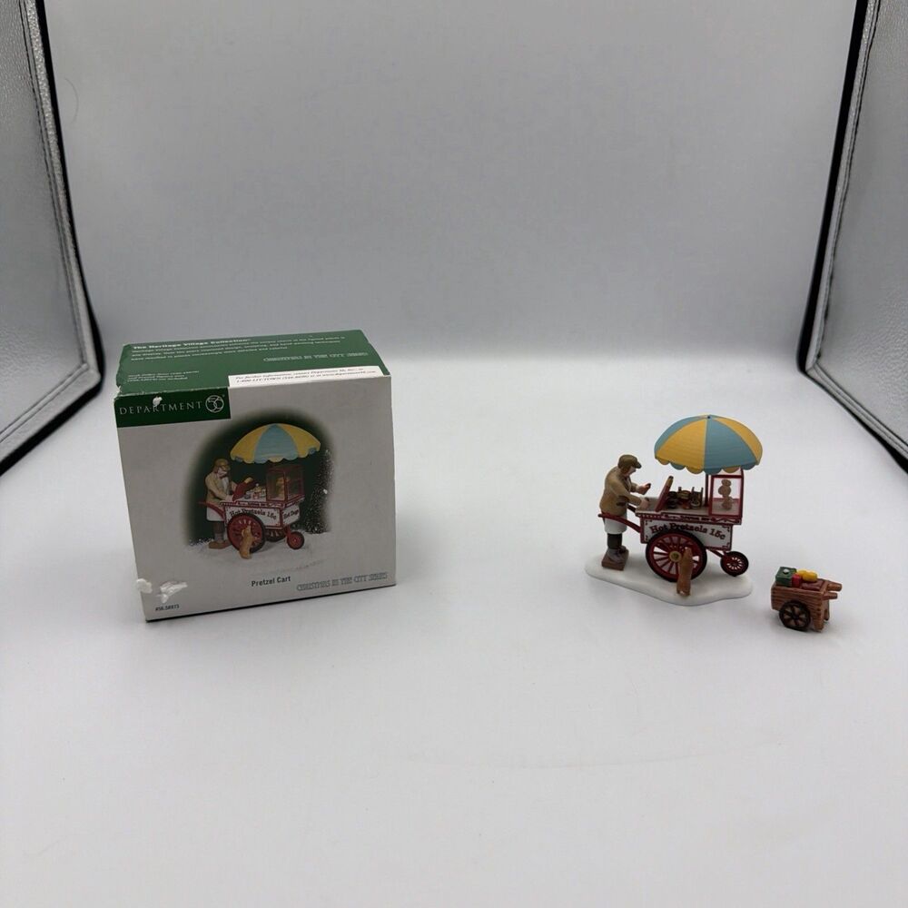 Department 56 Pretzel Cart Figurine Christmas in the City 56.58973 with Box